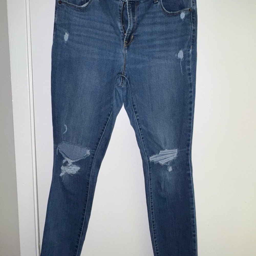Old Navy Blue Skinny Jeans Distressed Style